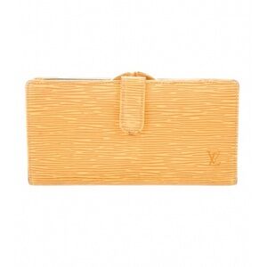 Authentic Louis Vuitton LV Vintage Yellow Epi Leather  Kisslock Long Wallet